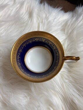 Vintage Aynsley Blue and Gold Porcelain Tea Cup
